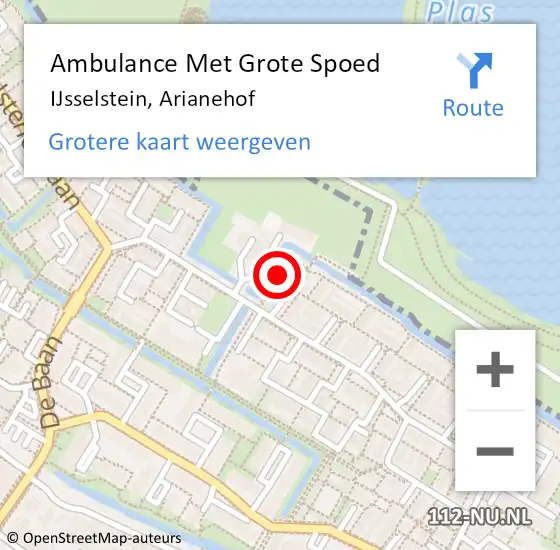 Locatie op kaart van de 112 melding: Ambulance Met Grote Spoed Naar IJsselstein, Arianehof op 30 oktober 2016 07:10