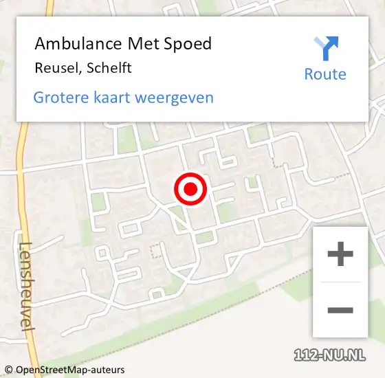 Locatie op kaart van de 112 melding: Ambulance Met Spoed Naar Reusel, Schelft op 30 oktober 2016 08:26
