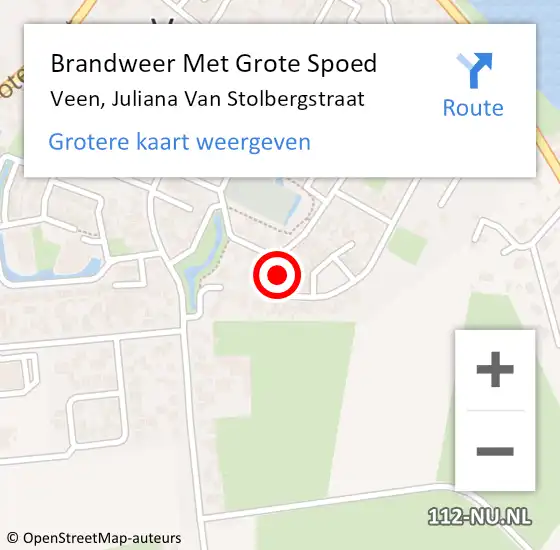 Locatie op kaart van de 112 melding: Brandweer Met Grote Spoed Naar Veen, Juliana Van Stolbergstraat op 31 december 2013 17:33