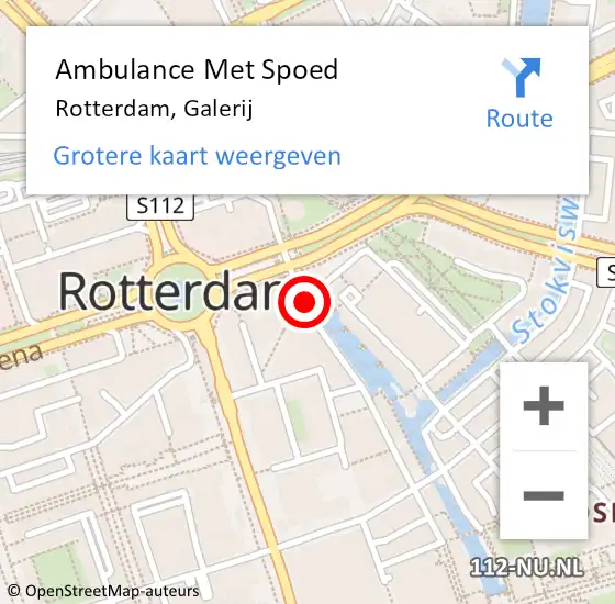 Locatie op kaart van de 112 melding: Ambulance Met Spoed Naar Rotterdam, Galerij op 30 oktober 2016 11:42