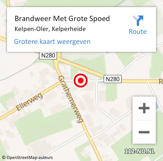 Locatie op kaart van de 112 melding: Brandweer Met Grote Spoed Naar Kelpen-Oler, Kelperheide op 30 oktober 2016 13:08