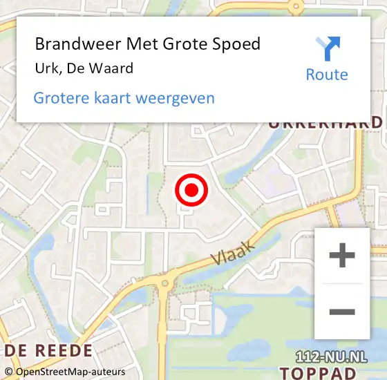 Locatie op kaart van de 112 melding: Brandweer Met Grote Spoed Naar Urk, De Waard op 31 december 2013 17:47