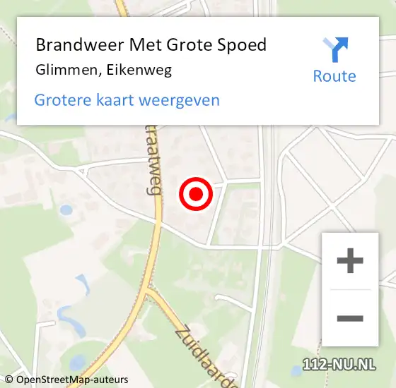 Locatie op kaart van de 112 melding: Brandweer Met Grote Spoed Naar Glimmen, Eikenweg op 30 oktober 2016 14:27