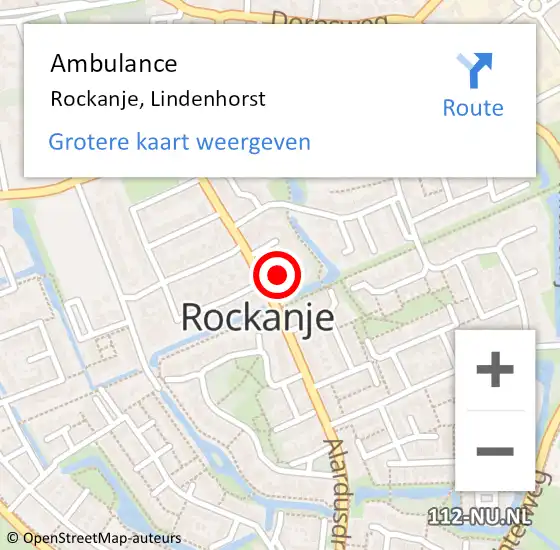 Locatie op kaart van de 112 melding: Ambulance Rockanje, Lindenhorst op 30 oktober 2016 17:10