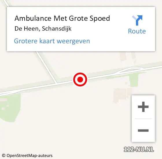 Locatie op kaart van de 112 melding: Ambulance Met Grote Spoed Naar De Heen, Schansdijk op 30 oktober 2016 18:45