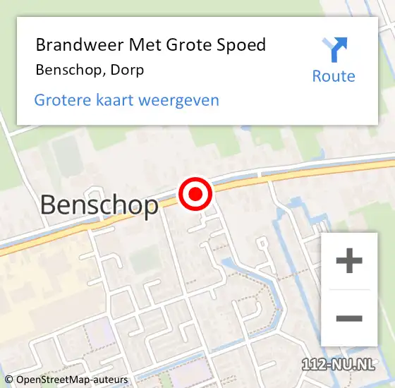 Locatie op kaart van de 112 melding: Brandweer Met Grote Spoed Naar Benschop, Dorp op 30 oktober 2016 19:49