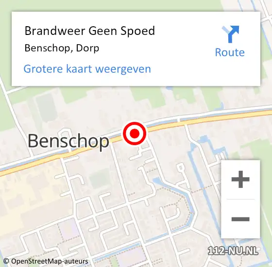 Locatie op kaart van de 112 melding: Brandweer Geen Spoed Naar Benschop, Dorp op 30 oktober 2016 19:51