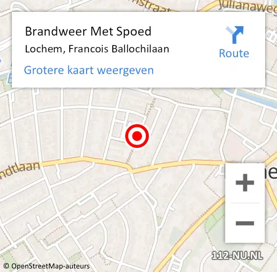 Locatie op kaart van de 112 melding: Brandweer Met Spoed Naar Lochem, Francois Ballochilaan op 30 oktober 2016 20:10