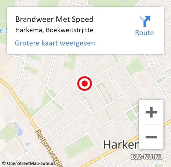 Locatie op kaart van de 112 melding: Brandweer Met Spoed Naar Harkema, Boekweitstrjitte op 31 december 2013 18:13