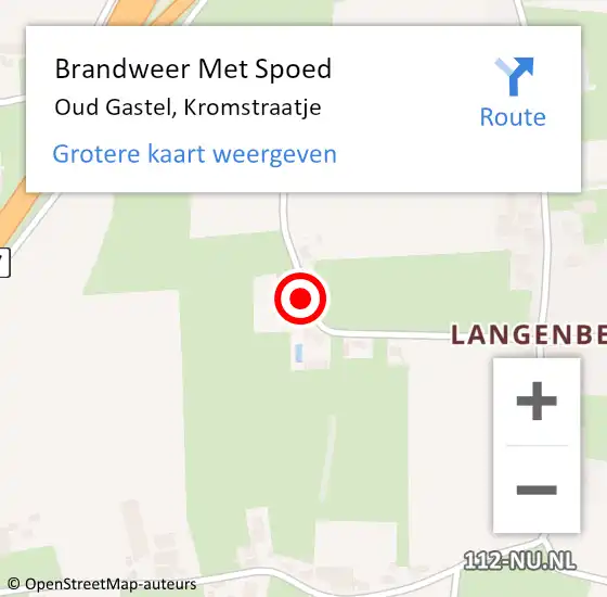 Locatie op kaart van de 112 melding: Brandweer Met Spoed Naar Oud Gastel, Kromstraatje op 31 december 2013 18:18