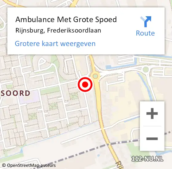 Locatie op kaart van de 112 melding: Ambulance Met Grote Spoed Naar Rijnsburg, Frederiksoordlaan op 31 oktober 2016 02:23