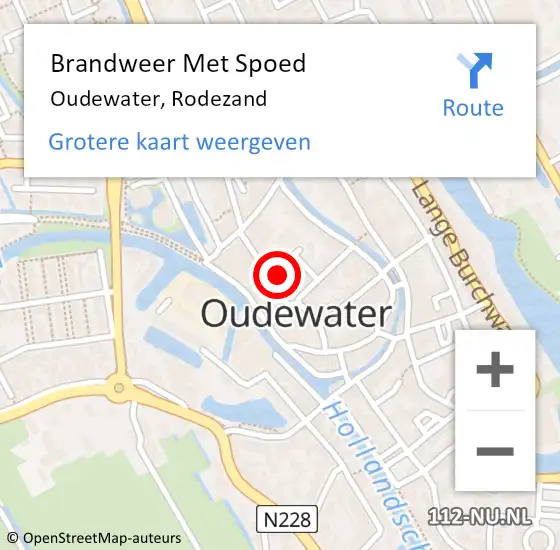 Locatie op kaart van de 112 melding: Brandweer Met Spoed Naar Oudewater, Rodezand op 31 december 2013 18:25