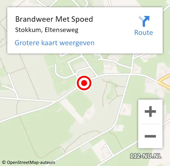 Locatie op kaart van de 112 melding: Brandweer Met Spoed Naar Stokkum, Eltenseweg op 31 oktober 2016 06:06