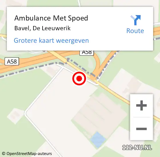 Locatie op kaart van de 112 melding: Ambulance Met Spoed Naar Bavel, De Leeuwerik op 31 oktober 2016 08:00