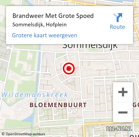 Locatie op kaart van de 112 melding: Brandweer Met Grote Spoed Naar Sommelsdijk, Hofplein op 31 oktober 2016 08:11