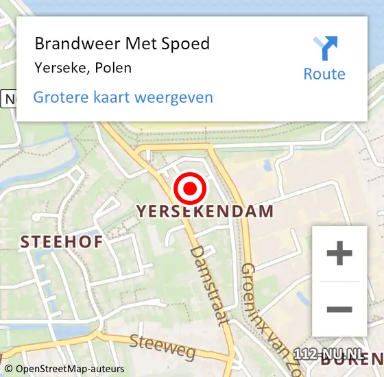 Locatie op kaart van de 112 melding: Brandweer Met Spoed Naar Yerseke, Polen op 31 december 2013 18:34