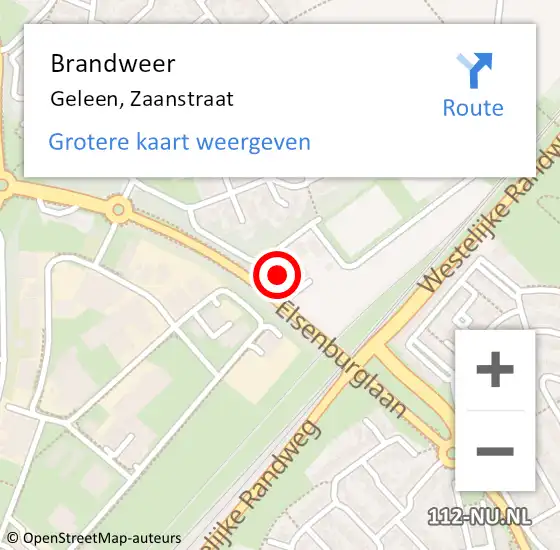 Locatie op kaart van de 112 melding: Brandweer Geleen, Zaanstraat op 17 september 2013 20:38