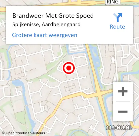 Locatie op kaart van de 112 melding: Brandweer Met Grote Spoed Naar Spijkenisse, Aardbeiengaard op 31 oktober 2016 08:59