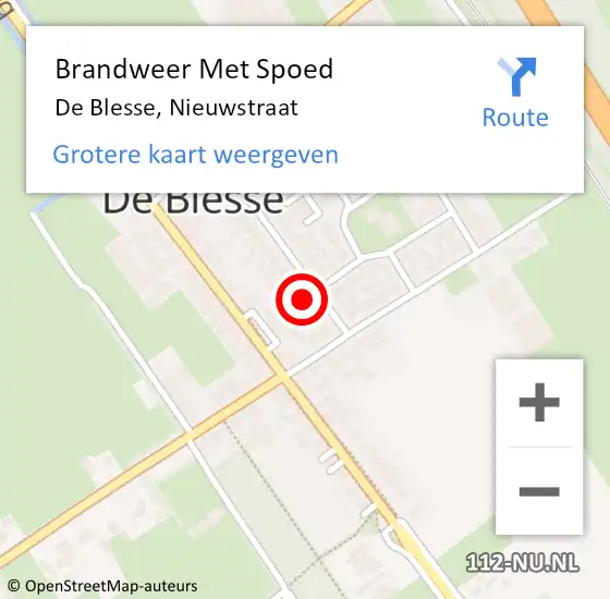 Locatie op kaart van de 112 melding: Brandweer Met Spoed Naar De Blesse, Nieuwstraat op 31 december 2013 18:43