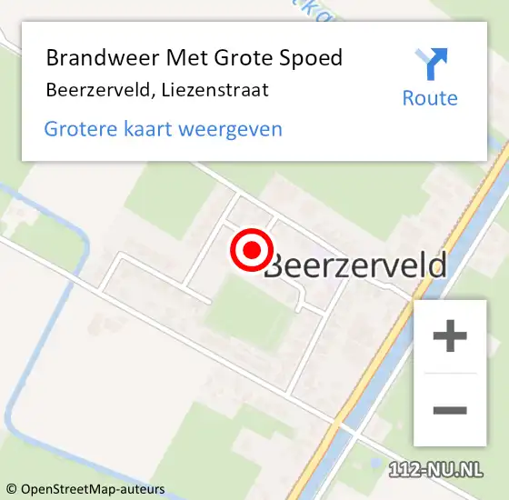 Locatie op kaart van de 112 melding: Brandweer Met Grote Spoed Naar Beerzerveld, Liezenstraat op 31 december 2013 18:44