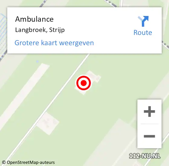 Locatie op kaart van de 112 melding: Ambulance Langbroek, Strijp op 31 oktober 2016 10:05