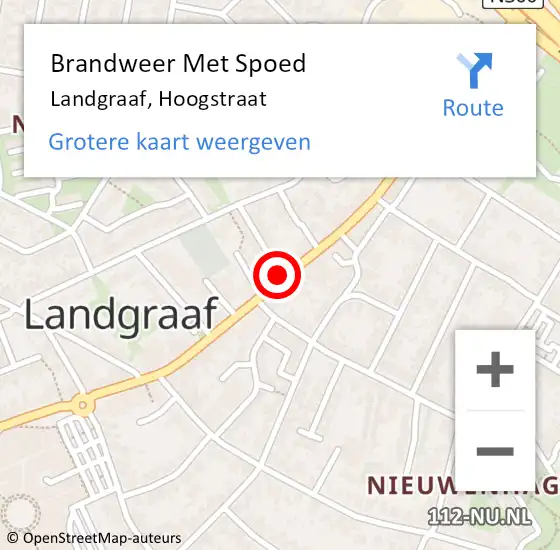 Locatie op kaart van de 112 melding: Brandweer Met Spoed Naar Landgraaf, Hoogstraat op 31 oktober 2016 10:17