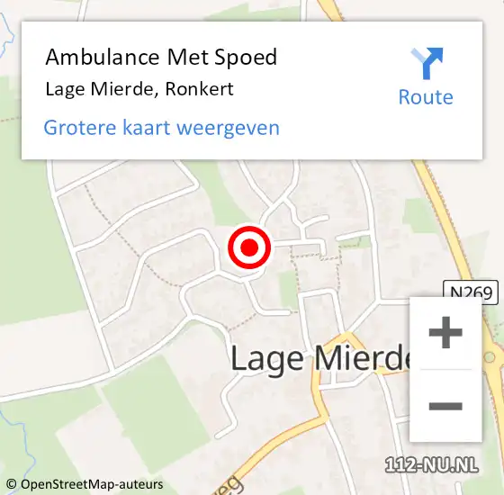 Locatie op kaart van de 112 melding: Ambulance Met Spoed Naar Lage Mierde, Ronkert op 31 oktober 2016 11:09