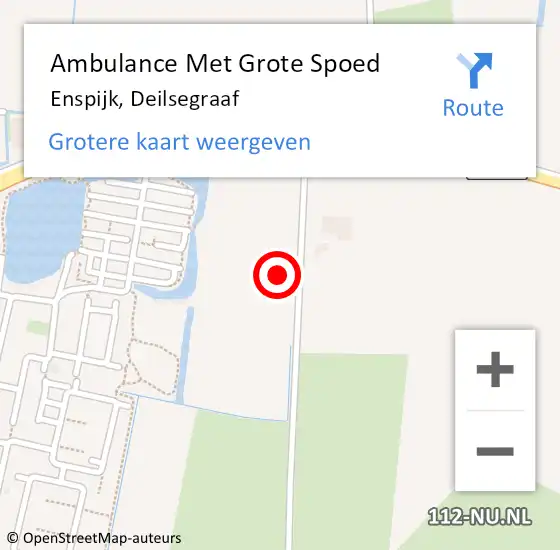 Locatie op kaart van de 112 melding: Ambulance Met Grote Spoed Naar Enspijk, Deilsegraaf op 31 oktober 2016 11:40