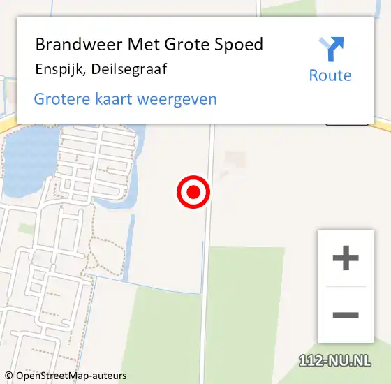 Locatie op kaart van de 112 melding: Brandweer Met Grote Spoed Naar Enspijk, Deilsegraaf op 31 oktober 2016 11:43