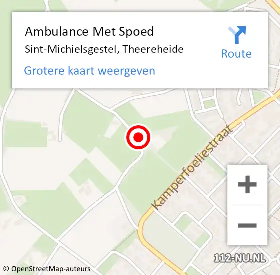 Locatie op kaart van de 112 melding: Ambulance Met Spoed Naar Sint-Michielsgestel, Theereheide op 31 oktober 2016 11:46