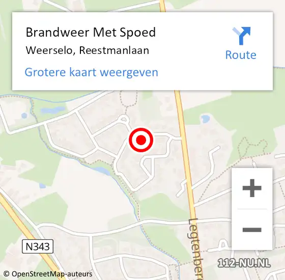 Locatie op kaart van de 112 melding: Brandweer Met Spoed Naar Weerselo, Reestmanlaan op 31 december 2013 19:06