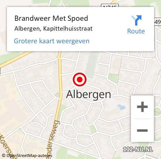 Locatie op kaart van de 112 melding: Brandweer Met Spoed Naar Albergen, Kapittelhuisstraat op 31 december 2013 19:06