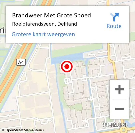 Locatie op kaart van de 112 melding: Brandweer Met Grote Spoed Naar Roelofarendsveen, Delfland op 31 oktober 2016 15:17