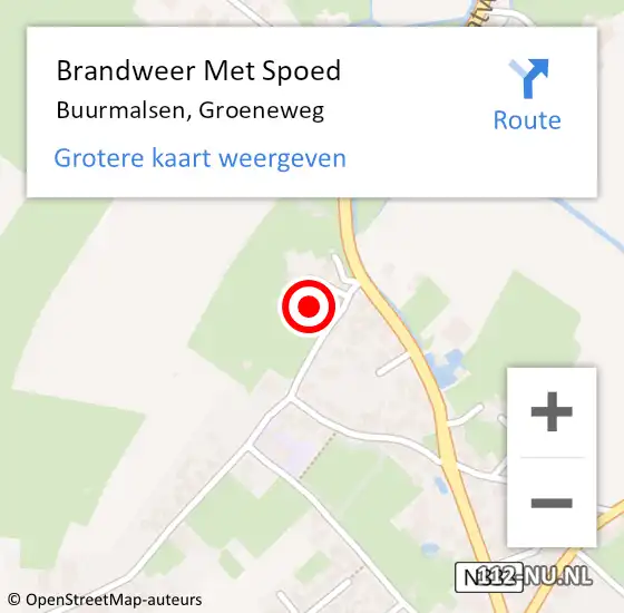 Locatie op kaart van de 112 melding: Brandweer Met Spoed Naar Buurmalsen, Groeneweg op 31 oktober 2016 15:36