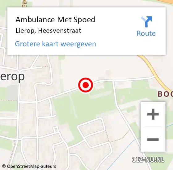 Locatie op kaart van de 112 melding: Ambulance Met Spoed Naar Lierop, Heesvenstraat op 31 oktober 2016 16:25