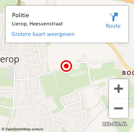 Locatie op kaart van de 112 melding: Politie Lierop, Heesvenstraat op 31 oktober 2016 16:28