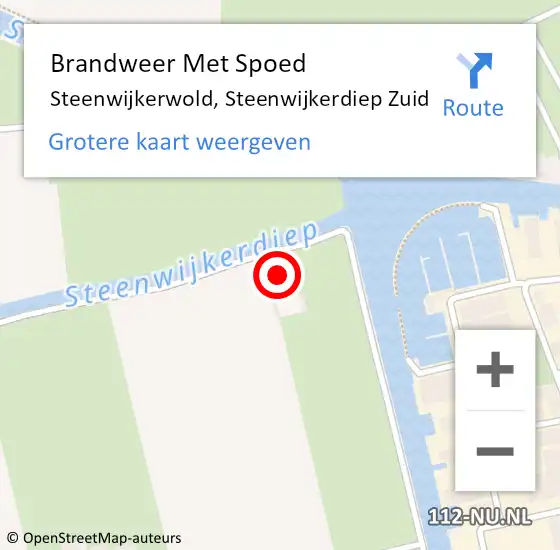 Locatie op kaart van de 112 melding: Brandweer Met Spoed Naar Steenwijkerwold, Steenwijkerdiep Zuid op 31 oktober 2016 17:02