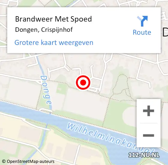 Locatie op kaart van de 112 melding: Brandweer Met Spoed Naar Dongen, Crispijnhof op 31 december 2013 19:14