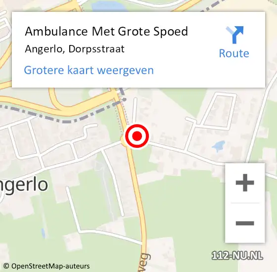 Locatie op kaart van de 112 melding: Ambulance Met Grote Spoed Naar Angerlo, Dorpsstraat op 31 december 2013 19:16