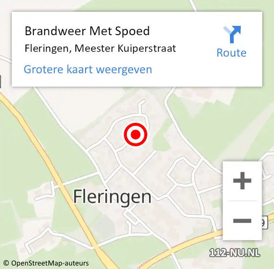 Locatie op kaart van de 112 melding: Brandweer Met Spoed Naar Fleringen, Meester Kuiperstraat op 31 december 2013 19:17