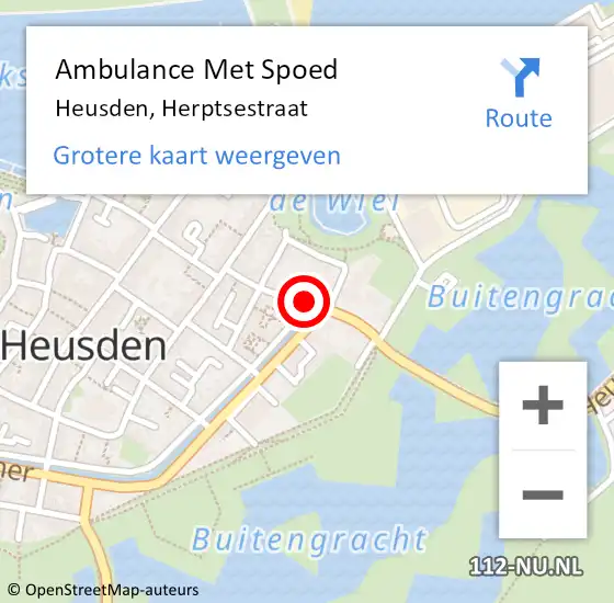 Locatie op kaart van de 112 melding: Ambulance Met Spoed Naar Heusden, Herptsestraat op 31 oktober 2016 18:05
