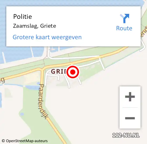 Locatie op kaart van de 112 melding: Politie Zaamslag, Griete op 31 oktober 2016 19:03