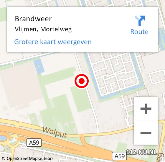 Locatie op kaart van de 112 melding: Brandweer Vlijmen, Mortelweg op 31 oktober 2016 19:19
