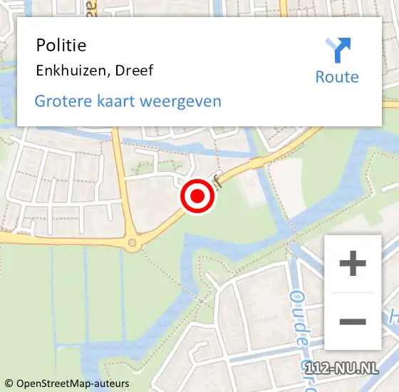 Locatie op kaart van de 112 melding: Politie Enkhuizen, Dreef op 31 oktober 2016 20:43