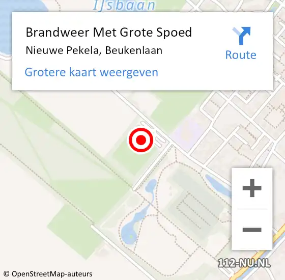 Locatie op kaart van de 112 melding: Brandweer Met Grote Spoed Naar Nieuwe Pekela, Beukenlaan op 31 oktober 2016 21:04