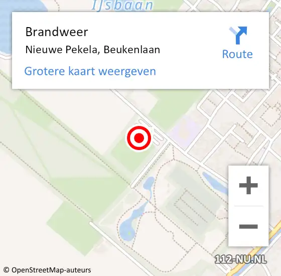 Locatie op kaart van de 112 melding: Brandweer Nieuwe Pekela, Beukenlaan op 31 oktober 2016 21:09