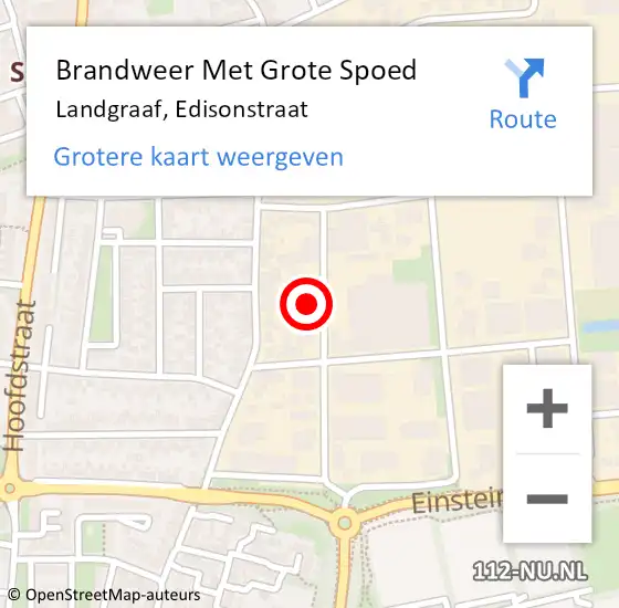 Locatie op kaart van de 112 melding: Brandweer Met Grote Spoed Naar Landgraaf, Edisonstraat op 31 oktober 2016 21:12