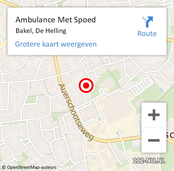 Locatie op kaart van de 112 melding: Ambulance Met Spoed Naar Bakel, De Helling op 31 oktober 2016 22:27