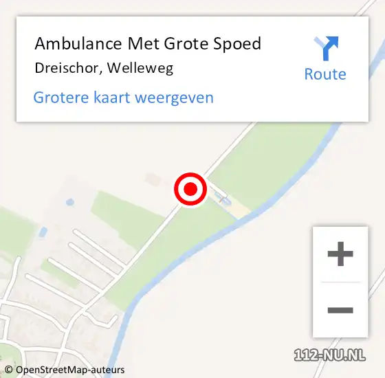 Locatie op kaart van de 112 melding: Ambulance Met Grote Spoed Naar Dreischor, Welleweg op 1 november 2016 00:39