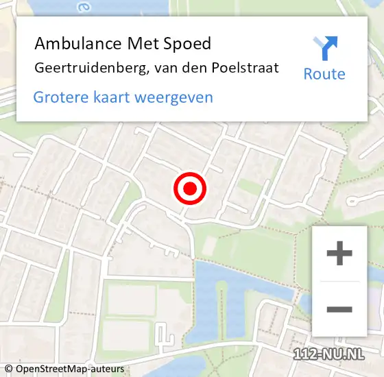 Locatie op kaart van de 112 melding: Ambulance Met Spoed Naar Geertruidenberg, van den Poelstraat op 1 november 2016 03:28